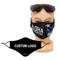 Cloth Custom Logo Face Maskes Stylish Costume Black Fabric Printed Design Kids Branded Customised Washable Masque Coton Facemask